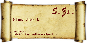 Sima Zsolt névjegykártya